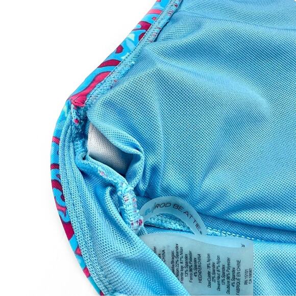 Bleu Rod Beattie St. Tropez Printed Plunge Halter One-Piece Swimsuit 8 - Picture 5 of 8